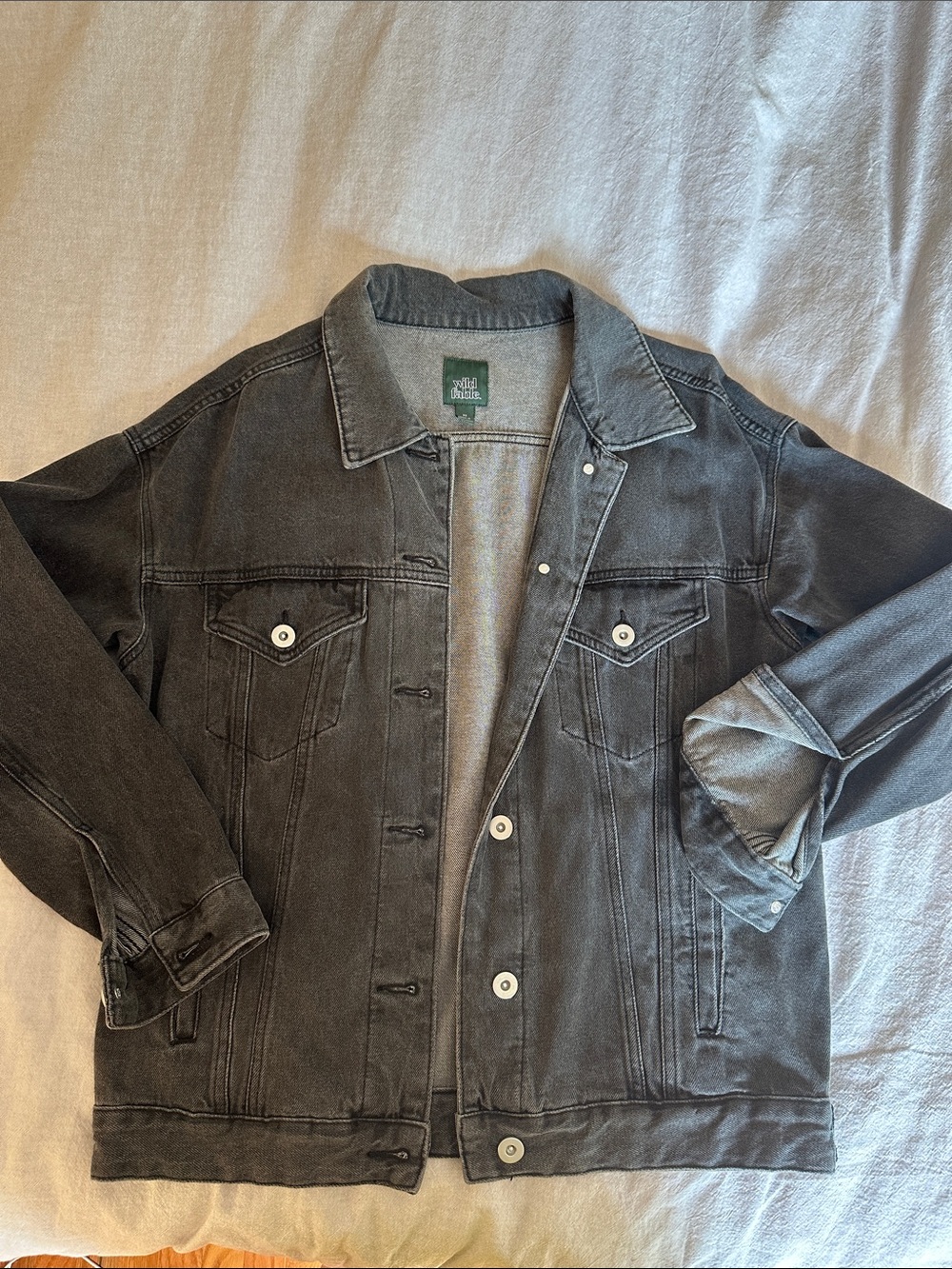 wild fable Men's Washed Gray Denim Jacket